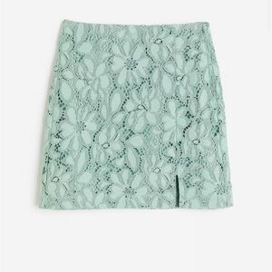 NWOT H&M Sage Green Lace Floral Mini Skirt